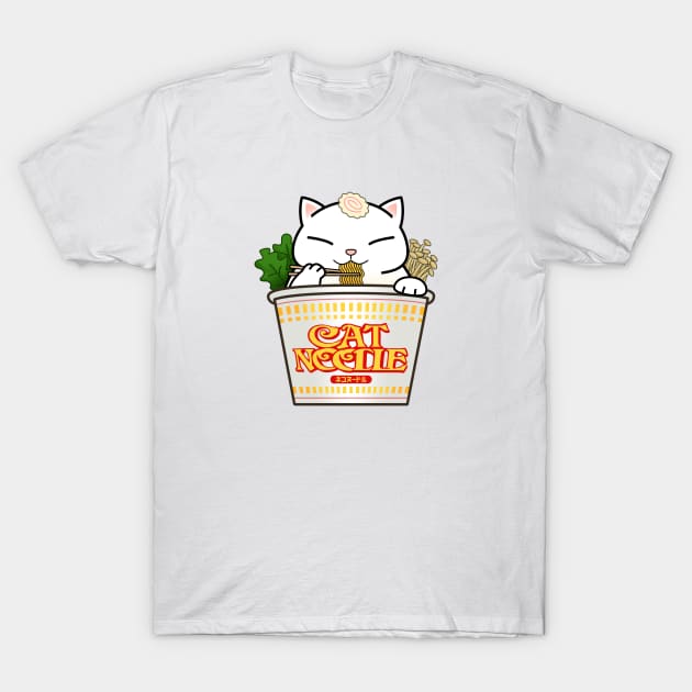 Chubby Cat Cup Noodle T-Shirt by Takeda_Art